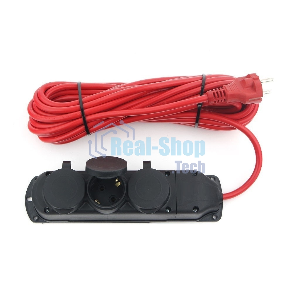 Удлинитель Power Cube PC-3G-3B-10(IP), 16А, 3 р с/з, 10 м, IP44