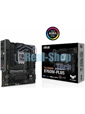 Материнская плата ASUS TUF GAMING B760M-PLUS, LGA 1700, Intel B760, 4xDDR5, 4xSATA, 2xM.2, 1xPCIe 5.0 x16, 1xPCIe 4.0 x4, 1xPCIe x1, 2xUSB-A 3.2 Gen 2, 3xUSB-A 3.2 Gen 1, 2xUSB 2.0, 1xUSB-C 3.2 Gen 2x2, 1x2.5Gb LAN, 5x3.5 мм, 7.1, mATX