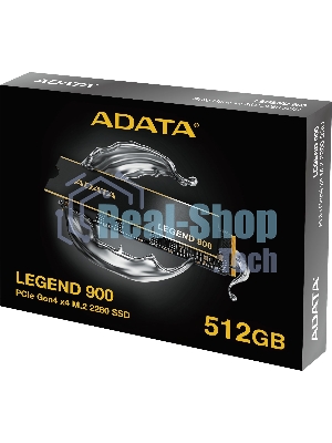 Накопитель SSD ADATA LEGEND 900, 512Gb, PCIe 4.0 x4, M.2 2280, NVMe, R/W 6200/2300, с радиатором