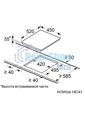 Индукционная варочная панель HOMSair HIC43SBG Inverter