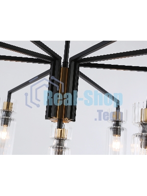 Люстра Ambrella light LH56117/9 BK/BS/CL черный/латунь/прозрачный E14*9 max 40W D765*440