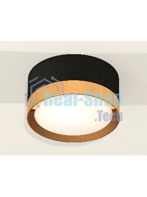 Светильник Ambrella Light XS8102004 SBK/PYG черный песок/золото желтое полированное GX53 (C8102, N8124)