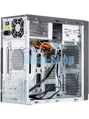 Компьютерный корпус Foxline FL-702, mATX, 1x5.25EXT, 1x3.5EXT, 2x3.5INT, 2xUSB 3.0, HDA, w/o FAN, w/450W ATX PSU, w/1.2m EU pwr cord