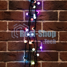 Гирлянда светодиодная Neon-night Мультишарики Ø17,5мм 10м 100 LED RGb черный ПВХ IP65 медленная смена цвета 230В нужен блок 303-500