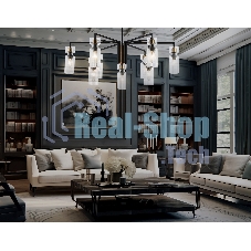 Люстра Ambrella light LH56117/9 BK/BS/CL черный/латунь/прозрачный E14*9 max 40W D765*440