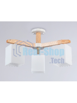 Светильник Ambrella light TR83115/3 WH/LW белый/светлое дерево E27/3 max 40W D580*320