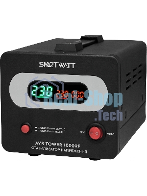 Напольный стабилизатор напряжения SMARTWATT AVR TOWER 1000RF (140W - 260W, 1000VA, 1 кВт, 50-60 Гц, розеток - 1, LED-дис