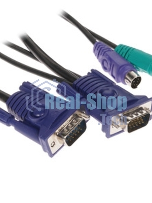 Кабель D-Link DKVM-CB/B1AКабель KVM длиной 1,8 м с разъемами VGA и PS/2