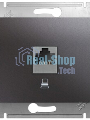 Механизм розетки комп. 1-м Glossa RJ45 кат.5е графит SchE GSL001381K