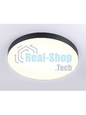 Потолочный светодиодный светильник Ambrella light FV5537 BK черный LED 90W 3000K D600*58 (Без ПДУ)