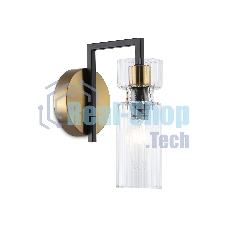 Настенный светильник Ambrella light LH56119 BK/BS/CL черный/латунь/прозрачный E14 max 40W 150*100*210