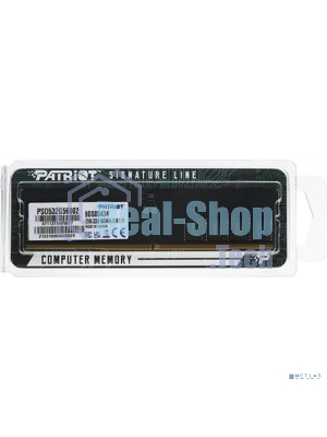 Оперативная память Patriot Signature, DDR5, 32GB (1x32 GB), 5600 MHz, CL46, DIMM