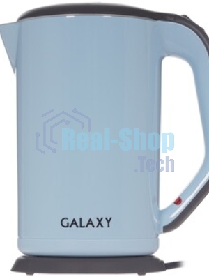 Электрочайник Galaxy GL 0330 голубой, 1.7 л, 2000 Вт, скрытый нагревательный элемент