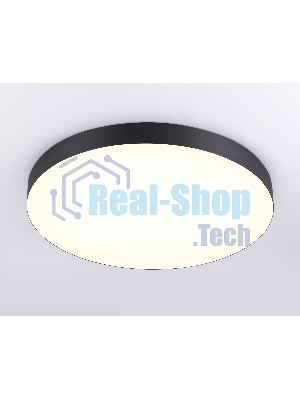 Потолочный светодиодный светильник Ambrella light FV5537 BK черный LED 90W 3000K D600*58 (Без ПДУ)