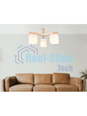 Светильник Ambrella light TR83115/3 WH/LW белый/светлое дерево E27/3 max 40W D580*320