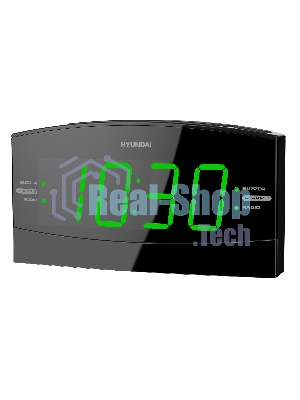 Радиобудильник Hyundai H-RCL238 черный LCD подсв:зеленая часы:цифровые FM