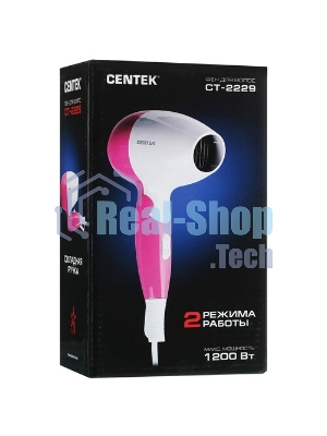 Фен Centek CT-2229 белый/розовый, 1200 Вт, компактный