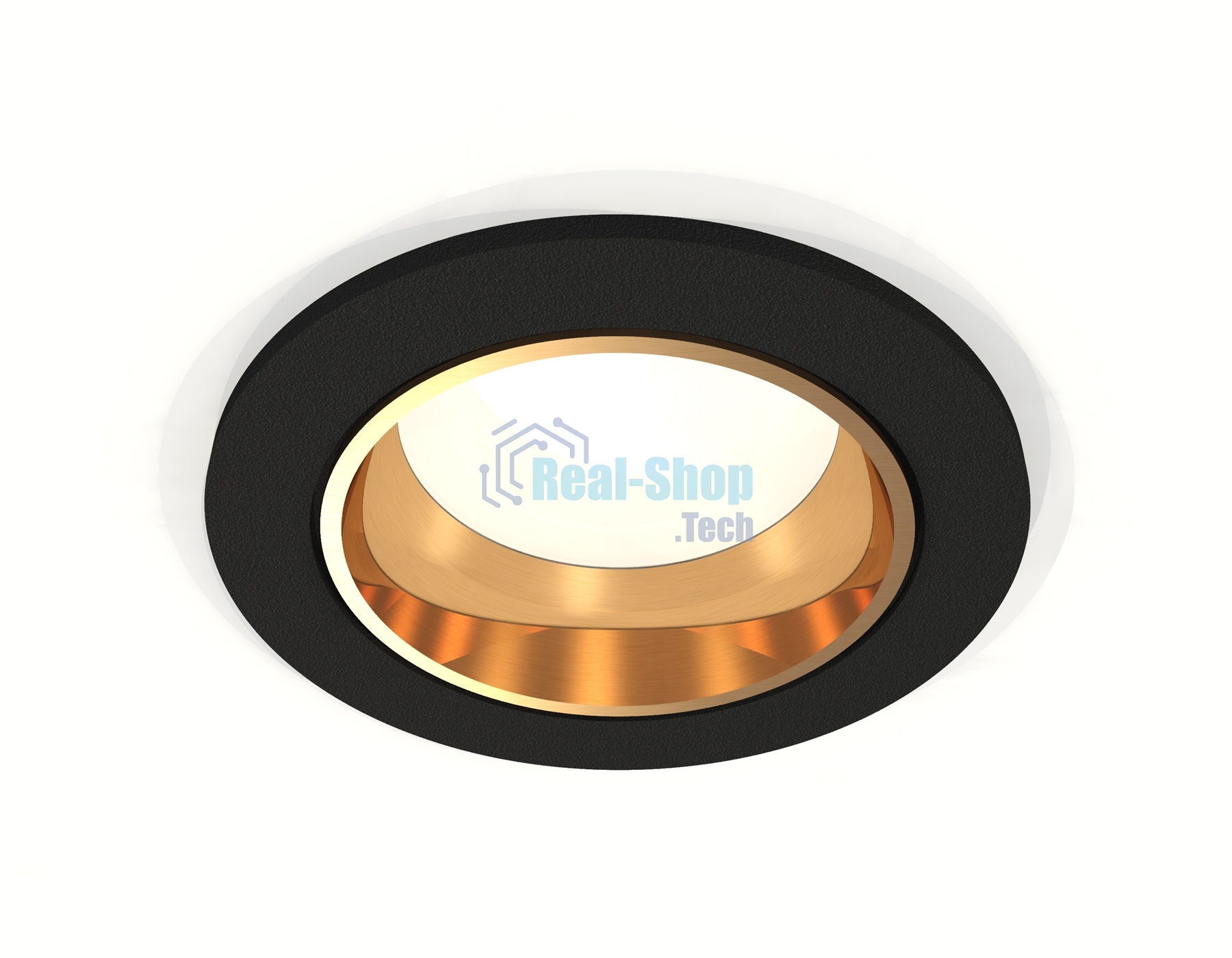 Комплект встраиваемого светильника Ambrella light XC6513004 SBK/PYG черный песок/золото желтое полированное MR16 GU5.3 (C6513, N6113)