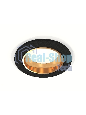 Комплект встраиваемого светильника Ambrella light XC6513004 SBK/PYG черный песок/золото желтое полированное MR16 GU5.3 (C6513, N6113)