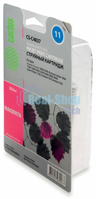 Картридж струйный Cactus CS-C4837 пурпурный (29 мл) для №11 HP 2000/2500/1000/1100/1200