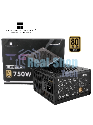 Блок питания Thermalright, 750W 80+ Gold (ATX, 3.0, PCIe 5.0, Non-modular, 1x24(20+4)pin, 1xCPU 8(4+4)pin, 2xPCIe*2 8(6+2)pin, 5xSATA3, 1x12+4pin (12VHPWR PCIe 5.0 12+4pin 600mm), 3xMOLEX4pin, Active, 120x120мм, 150x140x86mm, APFC, black)