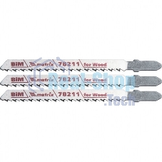 Полотна для электролобзика Matrix по дереву, 3 шт. T101BF, 75 x 2,5мм, Bimetal