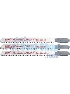 Полотна для электролобзика Matrix по дереву, 3 шт. T101BF, 75 x 2,5мм, Bimetal
