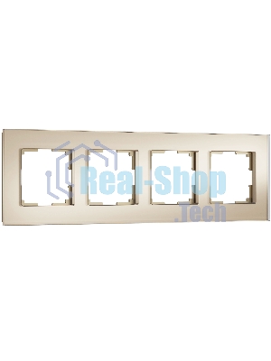 Рамка на 4 поста Senso (шампань, стекло soft-touch) W0043111