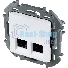 Двойная розетка RJ45 категория 6 UTP белый