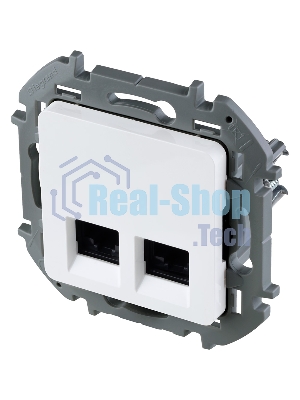 Двойная розетка RJ45 категория 6 UTP белый