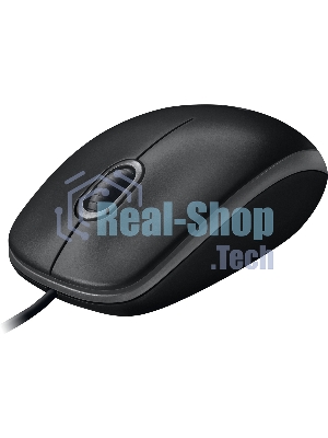 Мышь проводная Logitech B100 черный, 1000 dpi, USB, кнопки - 3