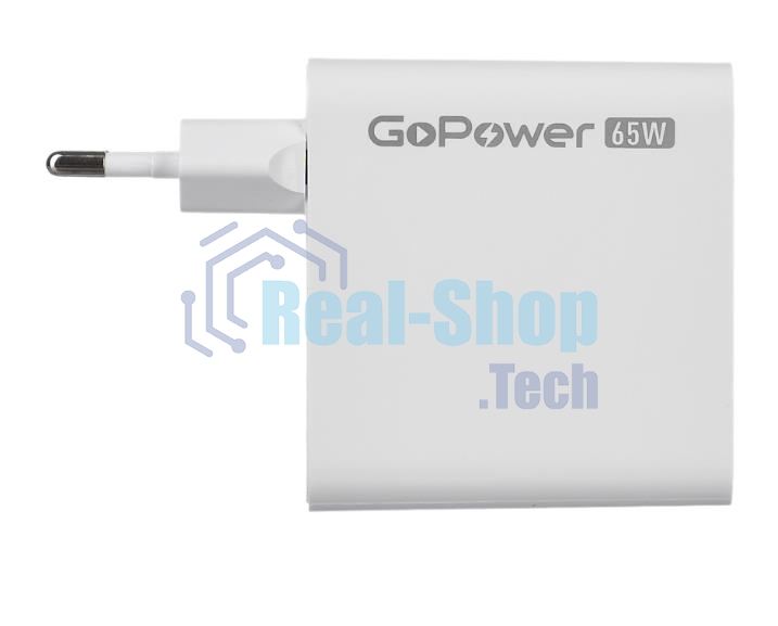 Сетевое зарядное устройство GOPOWER 1USB+2TYPE-C 65W QC3.0 GAN белый