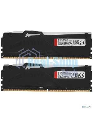 Оперативная память Kingston Fury Beast, DDR5, 16GB (2x8GB), 5200MHz, CL40, DIMM, с радиаторами, RGB, черный