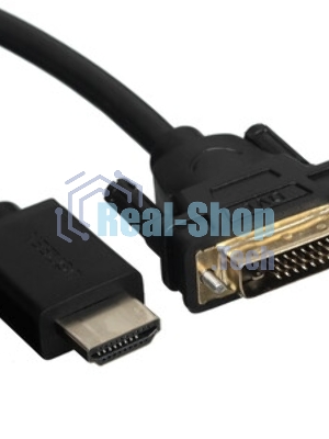 Кабель ExeGate EX284906RUS HDMI-DVI ExeGate EX-CC-HDMIM-DVIM-2.0 (19M/25M, dual link, 2м, 2 фильтра, позолоченные контакты)