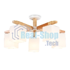 Светильник Ambrella light TR83118/5 WH/LW белый/светлое дерево E27/5 max 40W D700*325