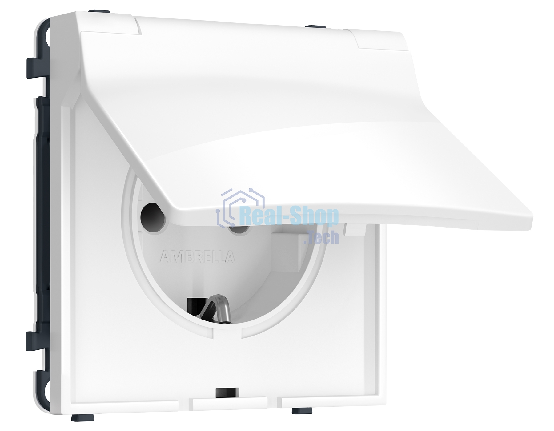 MS108010 Комплект механизма электрической розетки SIGMA Белый глянец 50Hz 2P+E с/з с/ш и крышкой IP44 16A-250V QUANT PRO (SP1080, PR141)