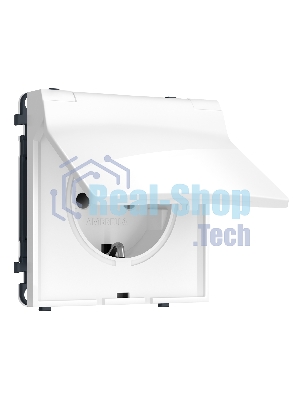 MS108010 Комплект механизма электрической розетки SIGMA Белый глянец 50Hz 2P+E с/з с/ш и крышкой IP44 16A-250V QUANT PRO (SP1080, PR141)