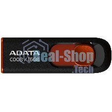 Флешка USB ADATA Classic C008 (AC008-16G-RKD), 16Gb, USB 2.0, R/W 30/6, черный/красный