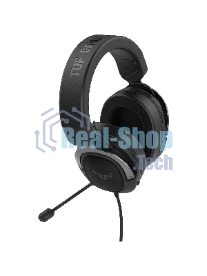Гарнитура ASUS TUF Gaming H1 Wireless чёрный, беспроводная + проводная, USB/USB-C, до 15 ч, виртуальный 7.1, шумоподавление микрофона
