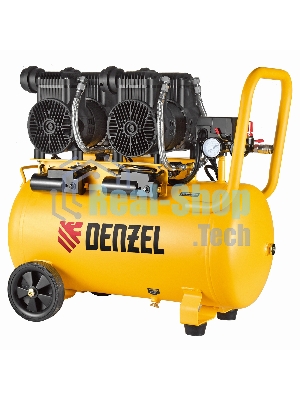 Компрессор безмасл. малошумный Denzel DLP -3000/50, 3 кВт, 2х1,5 кВт,50 л, 2850 об/мин,500 л/мин