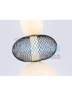Подвесной светодиодный светильник Ambrella light LH11008 BK/FR черный/белый матовый 24W 3000K D220*570