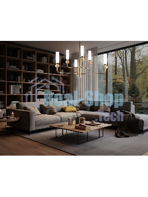 Люстра Ambrella light LH53251/6 BS/FR латунь/белый матовый E14*6 max 40W D1050*1445