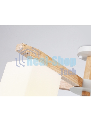 Светильник Ambrella light TR83118/5 WH/LW белый/светлое дерево E27/5 max 40W D700*325