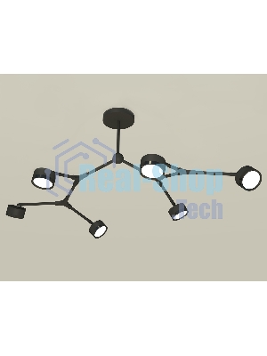 Светильник Ambrella light XB9056150/6 SBK/PBK черный песок/черный полированный GX53 (C9056, N8113)