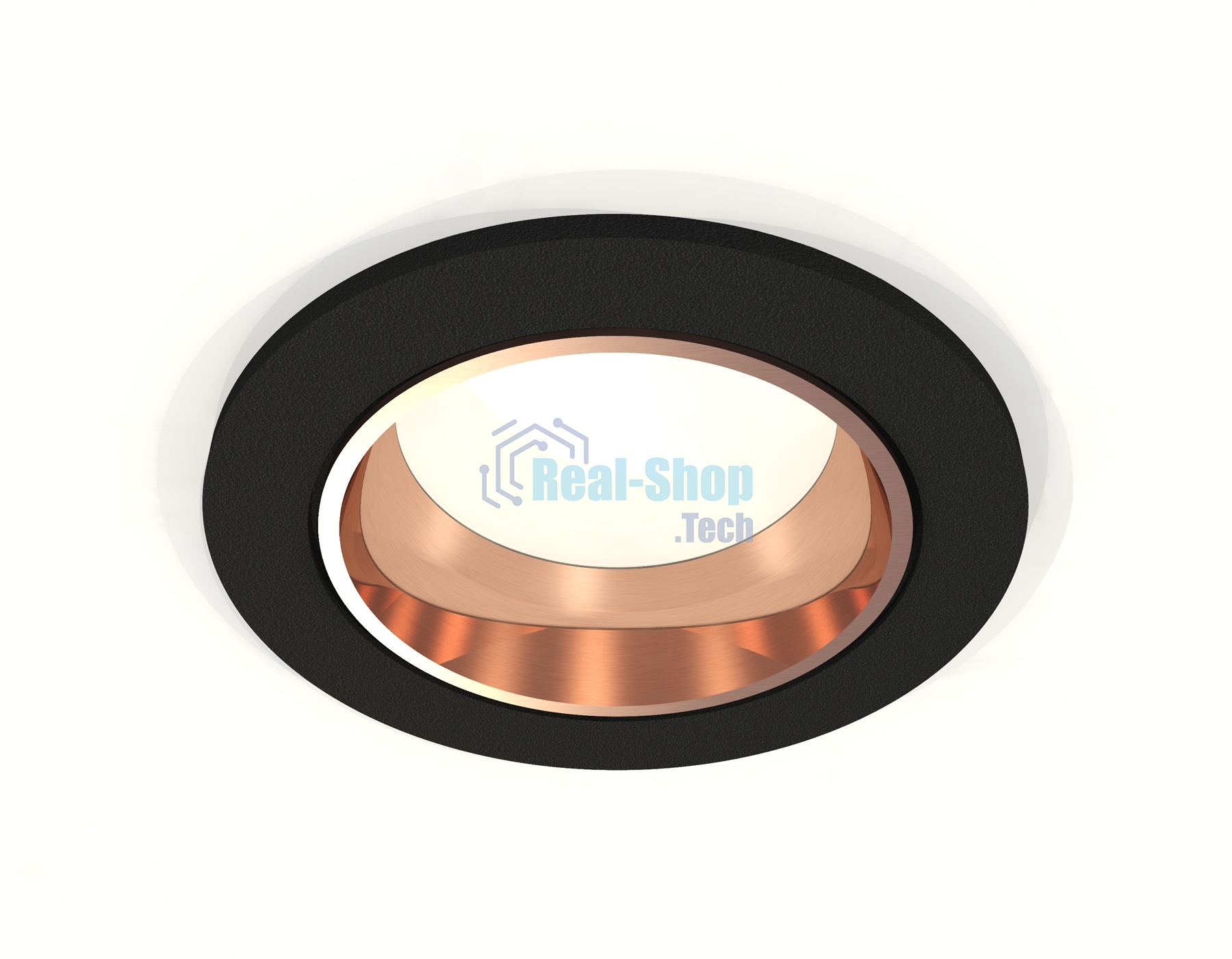 Комплект встраиваемого светильника Ambrella light XC6513005 SBK/PPG черный песок/золото розовое полированное MR16 GU5.3 (C6513, N6114)