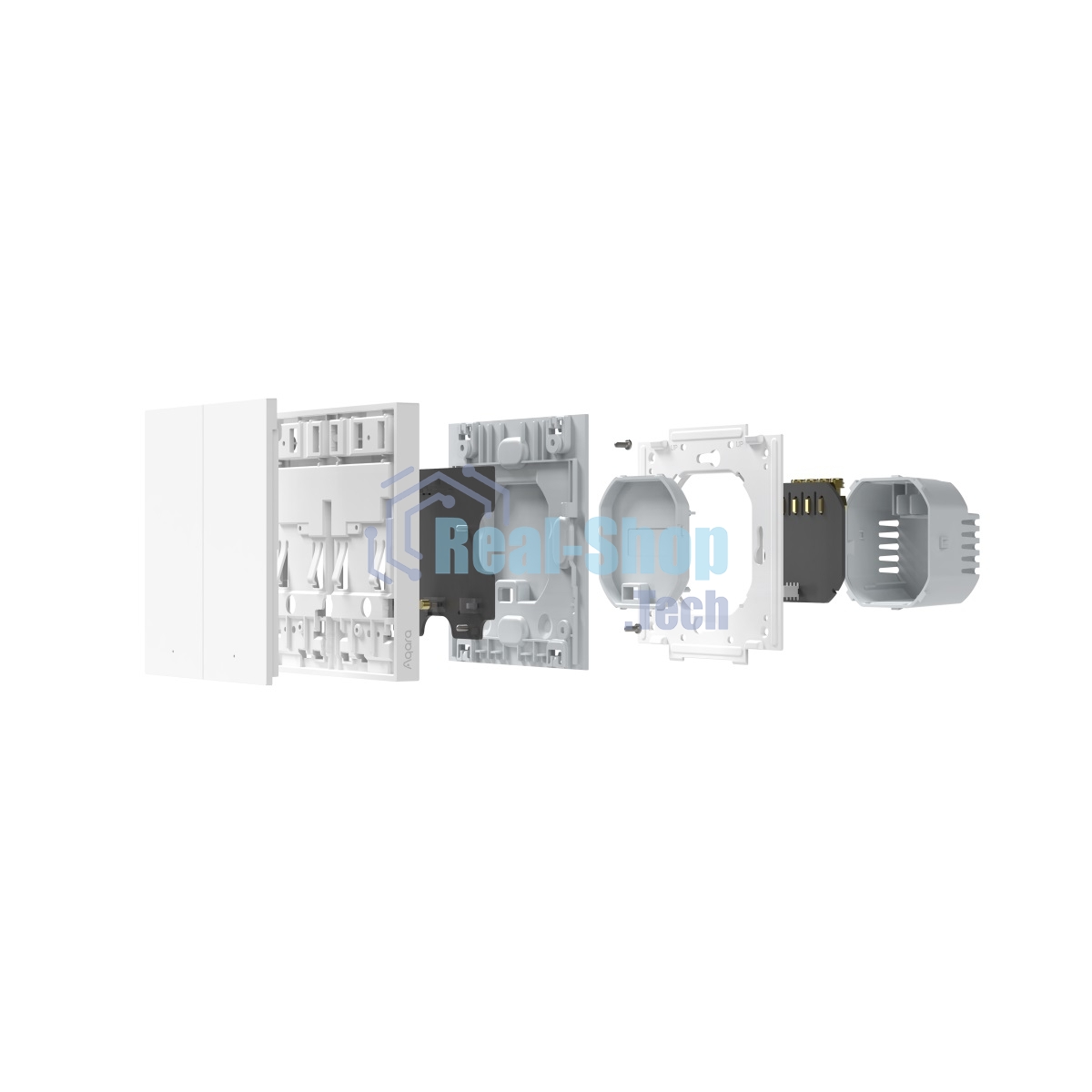 Выключатель умный Aqara Smart wall switch H1 (with neutral, double rocker) WS-EUK04