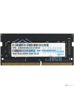 Оперативная память Apacer, DDR4, 8GB (1x8GB), 3200MHz, CL22, SO-DIMM
