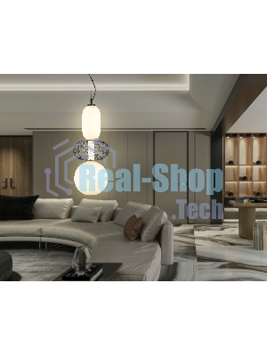 Подвесной светодиодный светильник Ambrella light LH11008 BK/FR черный/белый матовый 24W 3000K D220*570