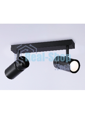 Накладной поворотный спот Ambrella light TA13178/2 BK черный GU10/2 max 12W 295*60*130