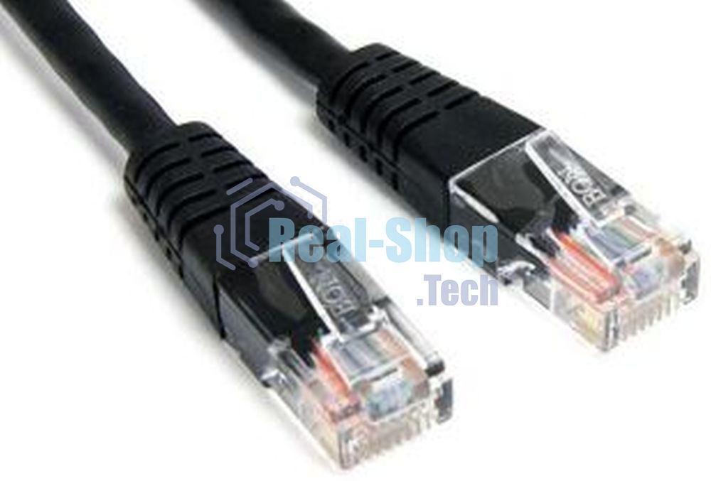 Патч-корд LANMASTER TWT UTP cat.5e, с заливными колпачками, 15.0 м, черный